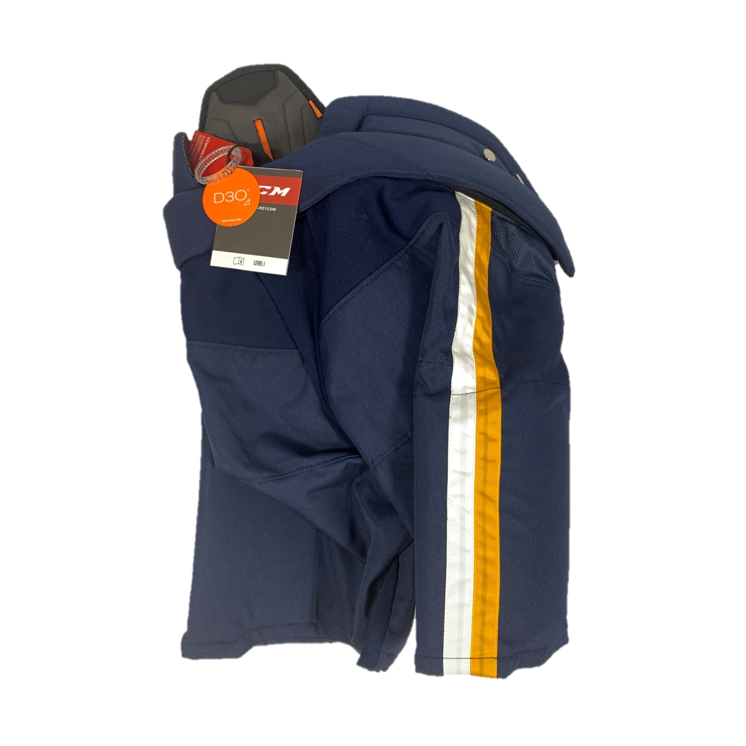 Pantalon de hockey CCM HPTK OHL Pro Stock - Bleu marine/blanc/jaune